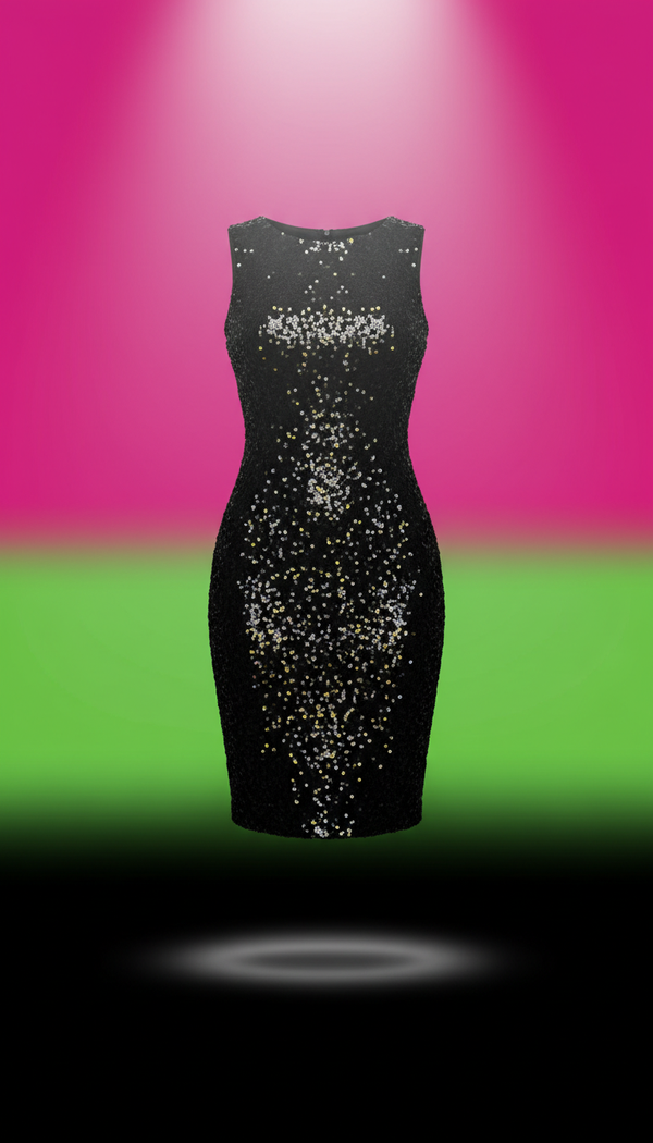 Midnight Black Sequined Dress