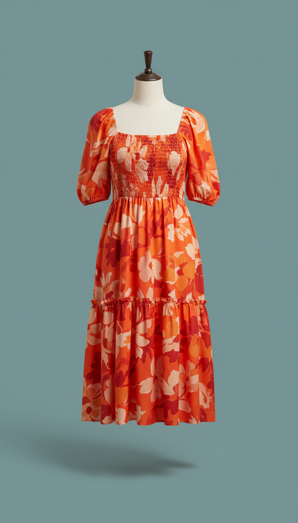 Orange Red Summer Dress